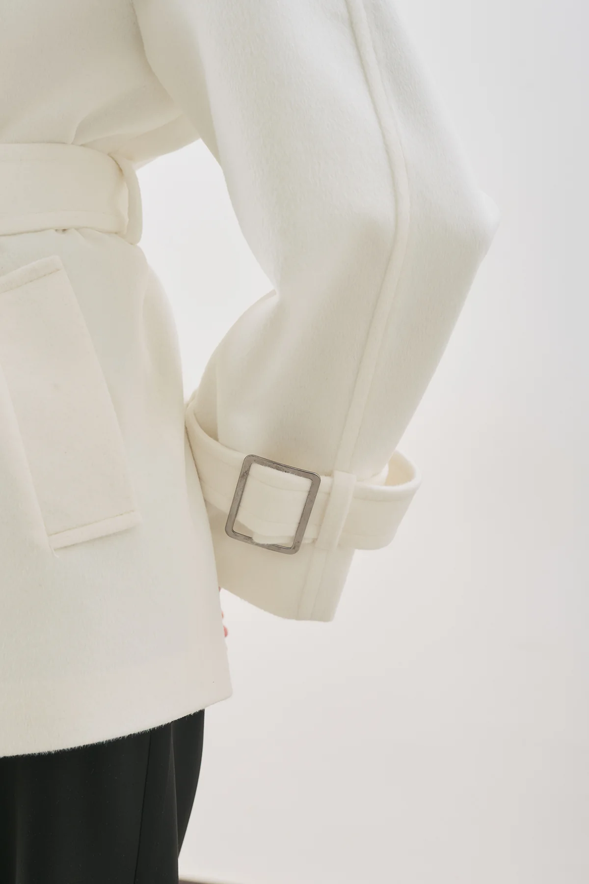 Premium Oversized Wool Coat Ecru - Image 6