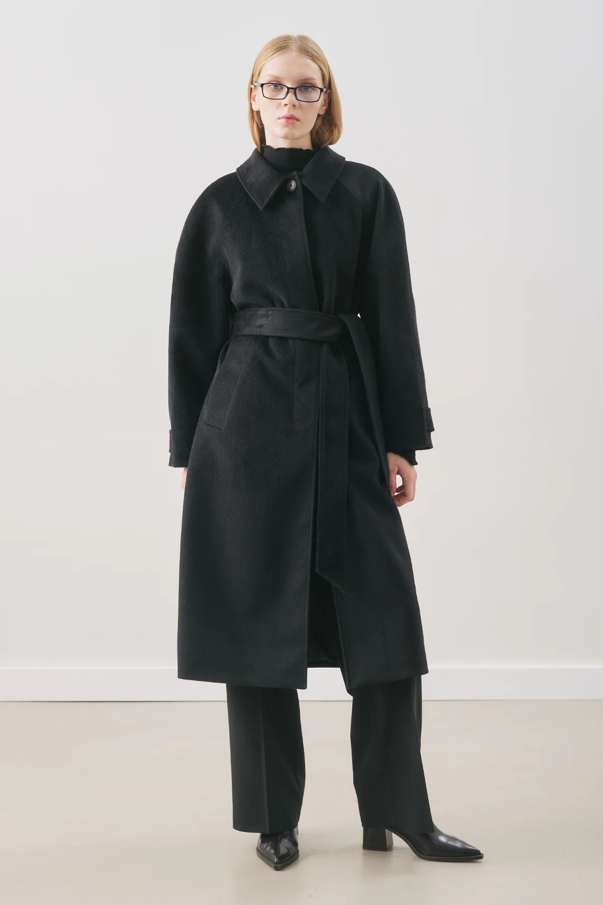 Premium Wool Long Coat Black - Image 2