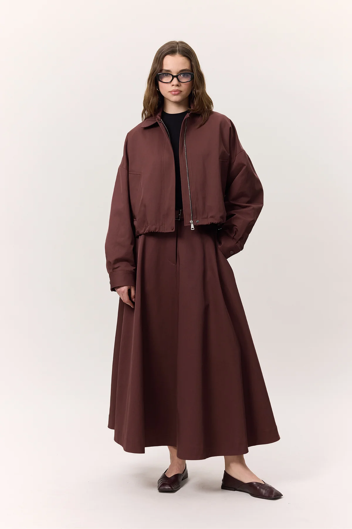Premium Zip-Up Jacket Burgundy