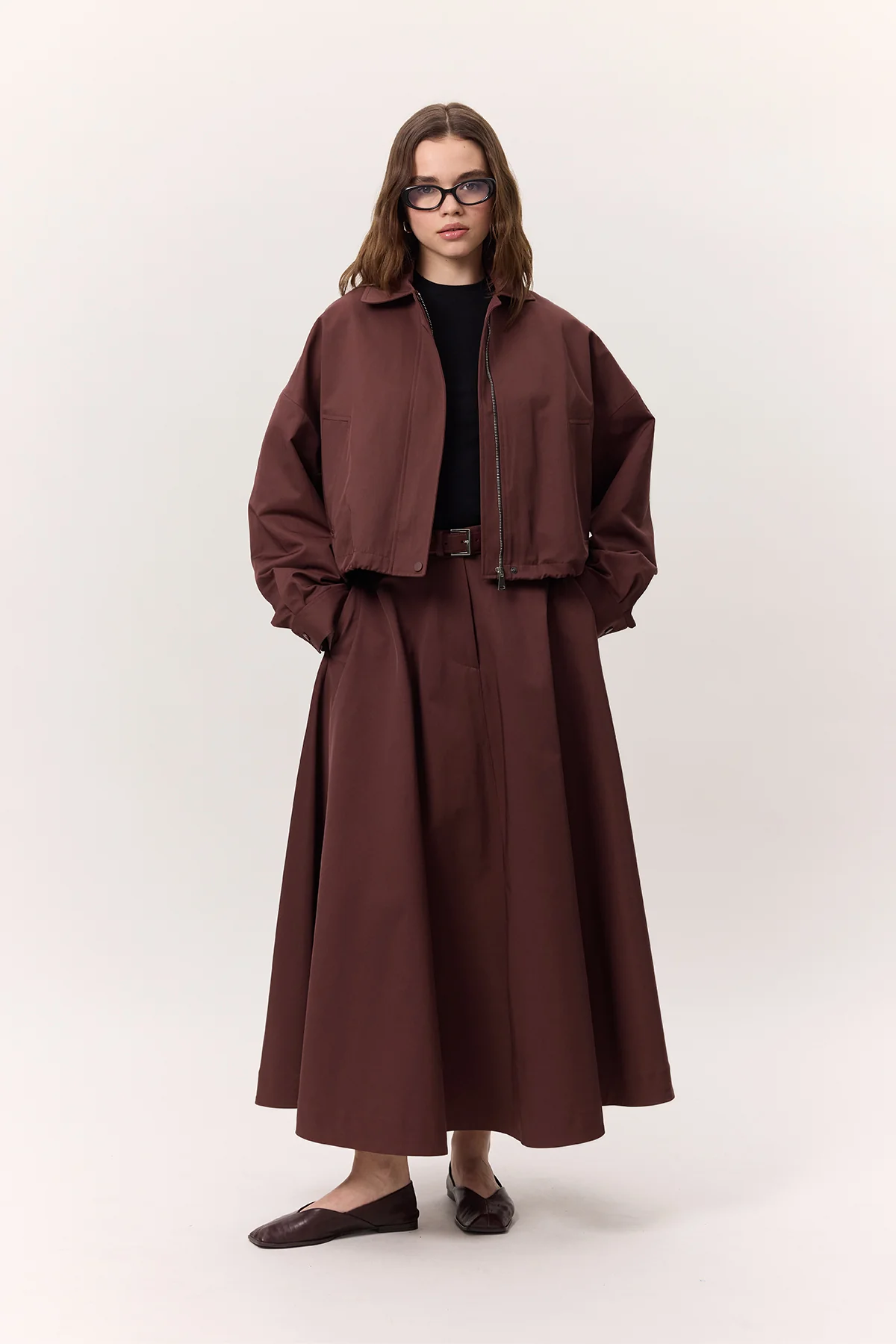 Premium Zip-Up Jacket Burgundy - Image 2