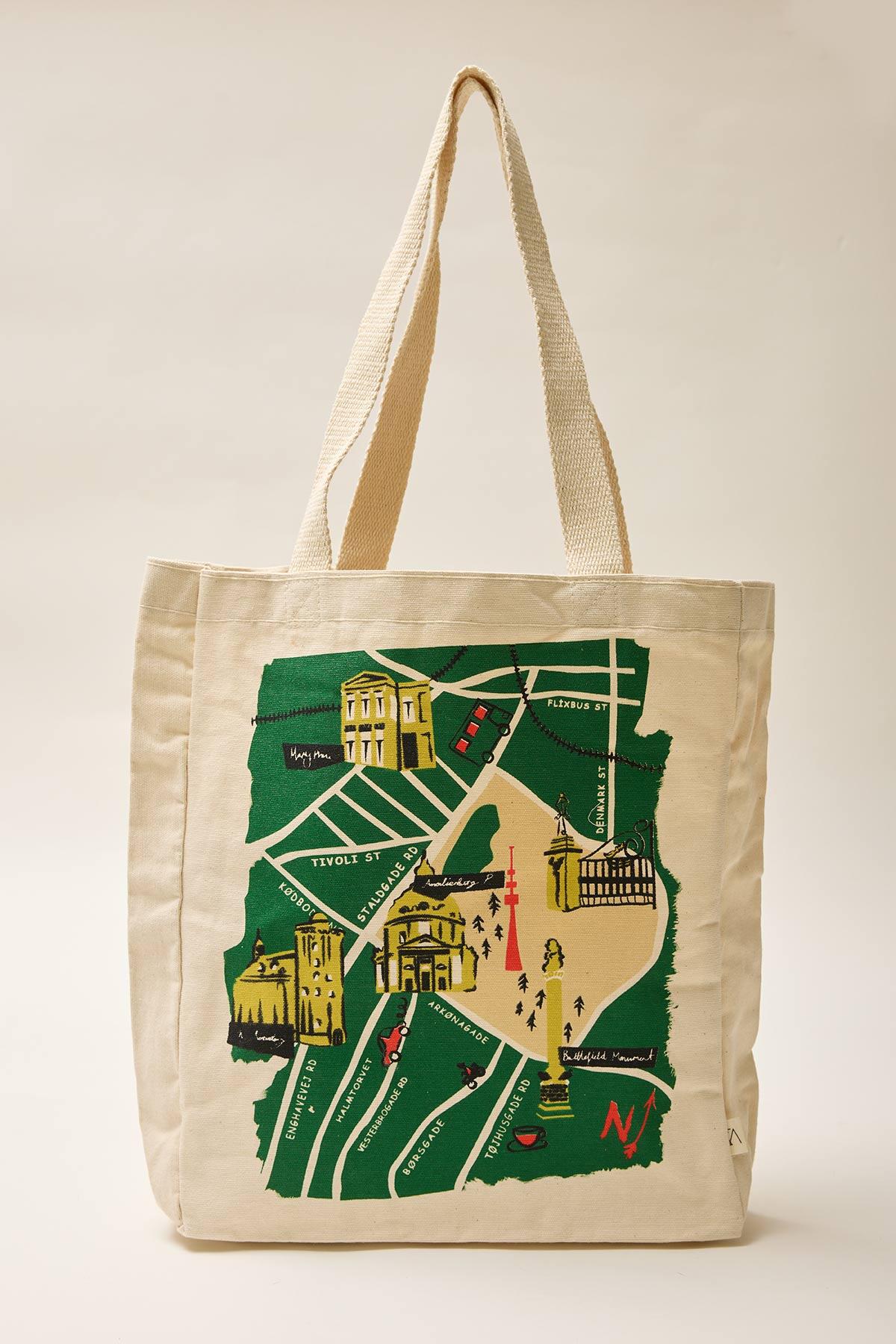 Printed Canvas Bag Copenhagen Map - Image 4