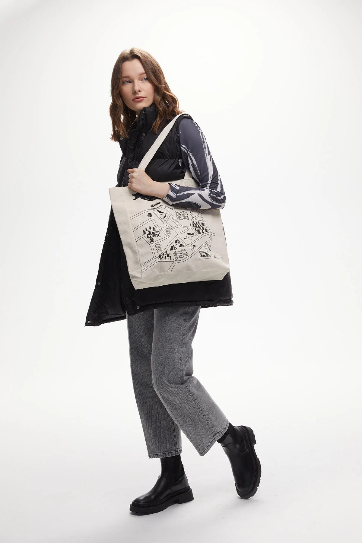 Printed Canvas Bag Manuka Map - Image 2