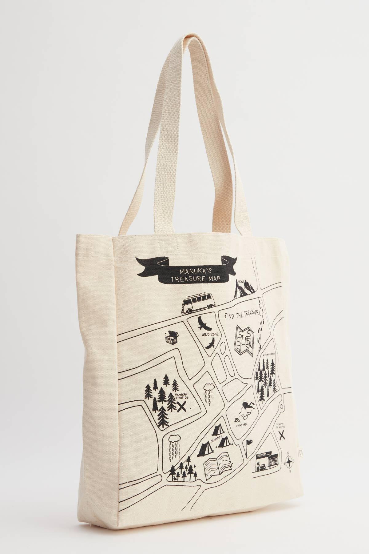 Printed Canvas Bag Manuka Map - Image 3