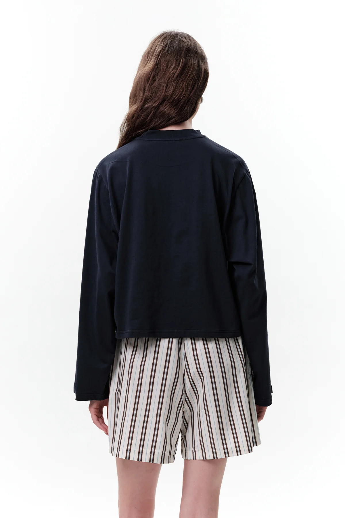 Printed Long-Sleeve Crop Top Butter - Image 6