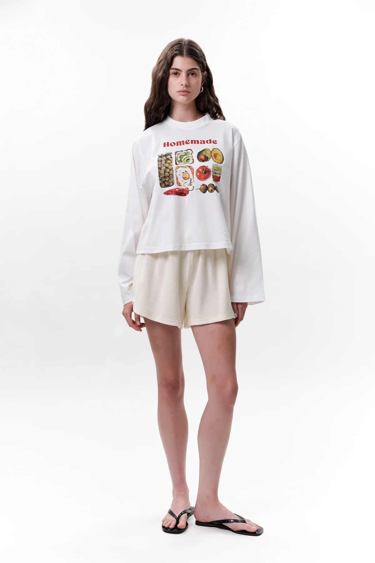 Printed Long-Sleeve Crop Top Homemade - Image 4