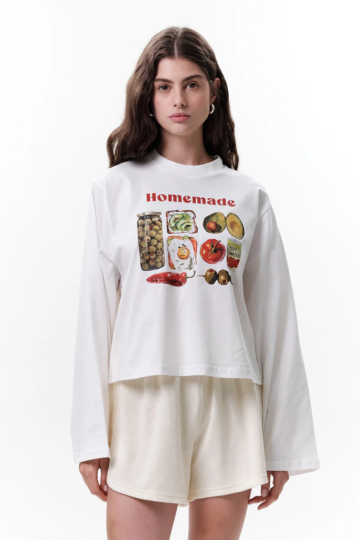 Printed Long-Sleeve Crop Top Homemade - Image 5