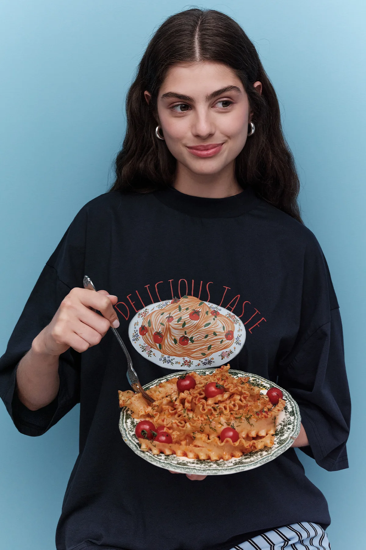 Printed Short-Sleeve T-Shirt Pasta - Image 2
