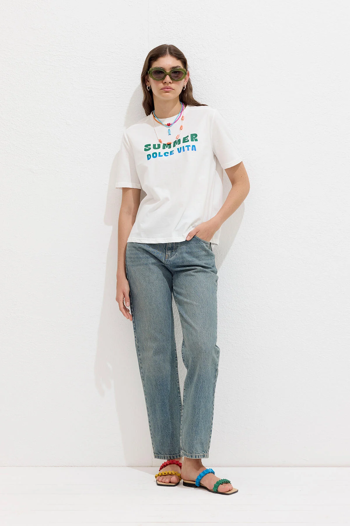 Printed T-Shirt With Stitching Details Dolce Vita - Image 3