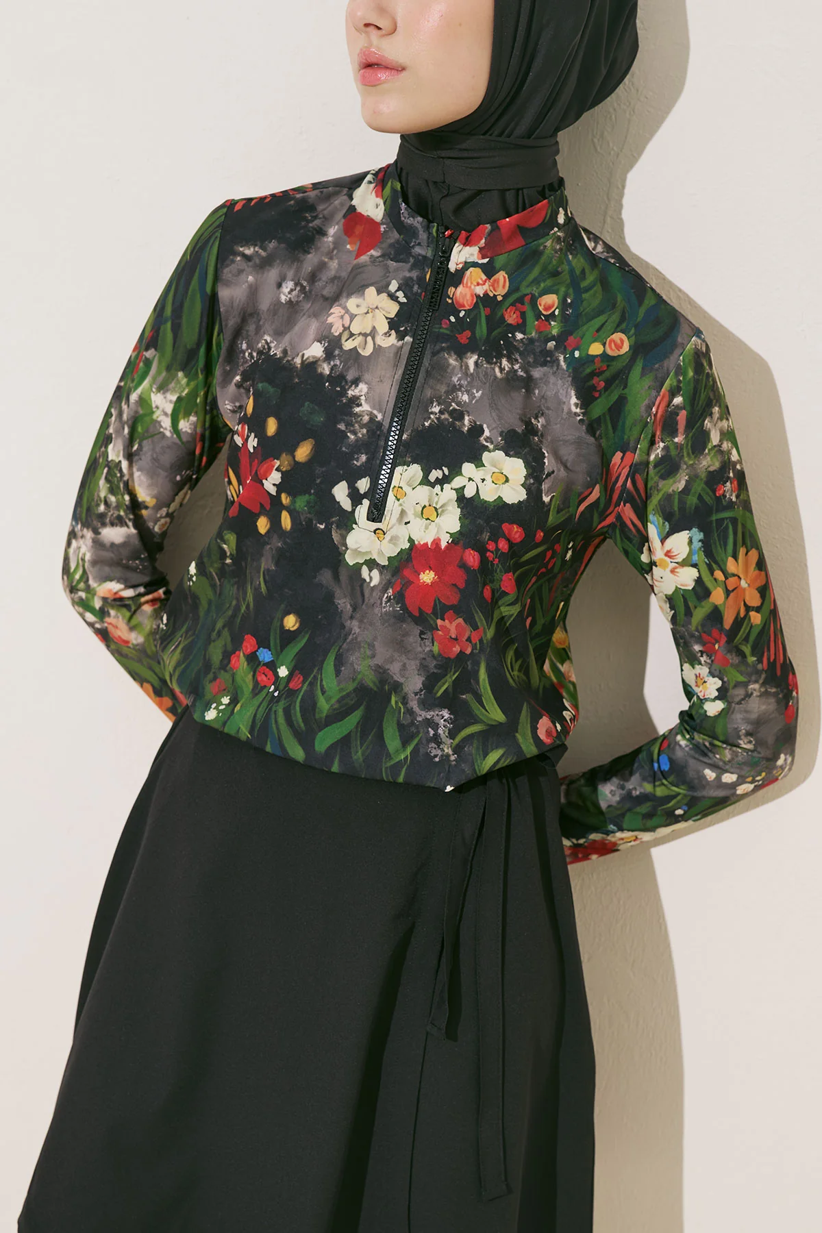 Printed Wrap Swimsuit Dark Garden - Image 3
