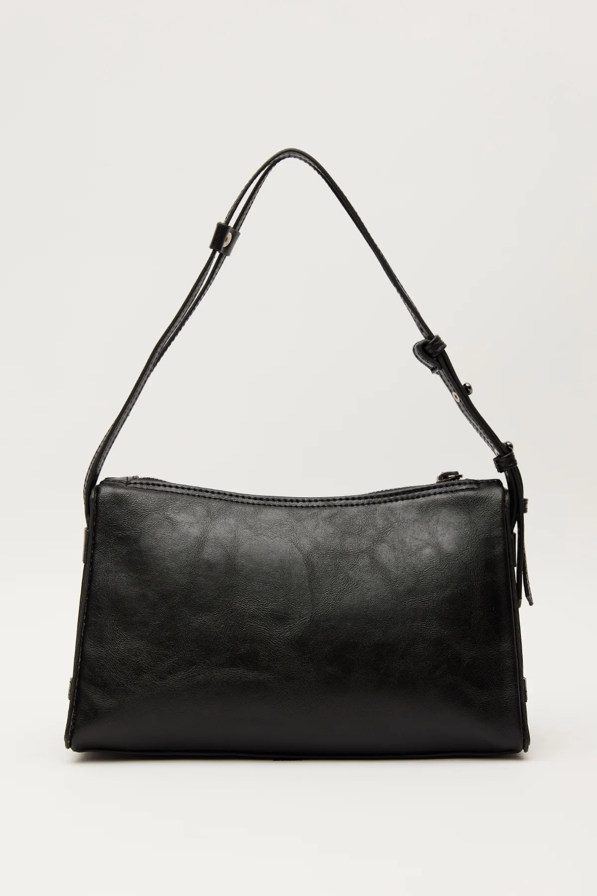 Prism Shaped Faux Leather Bag Black - Image 10