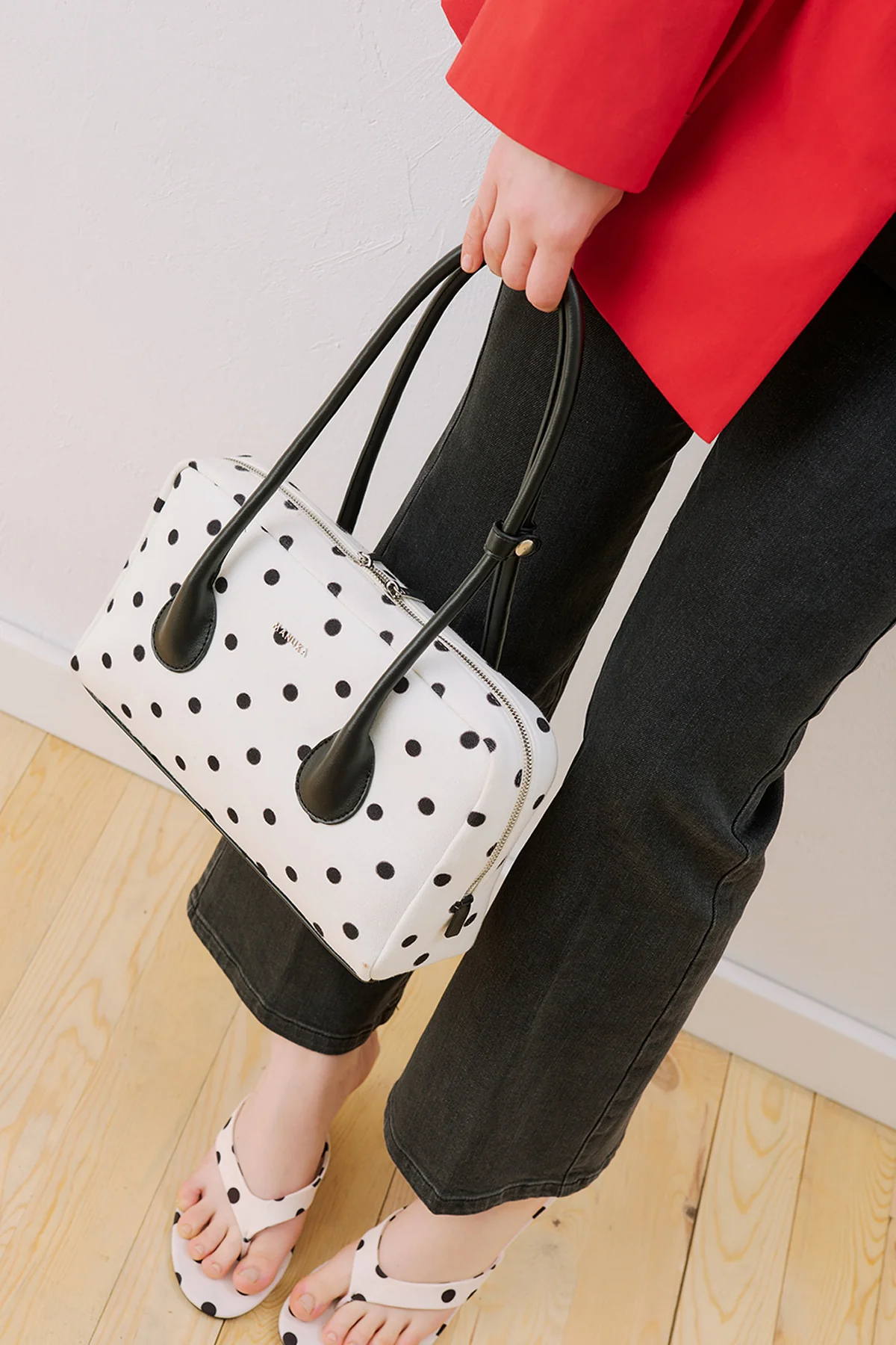 Polka Dot Canvas Baguette Bag Polka Dot - Image 5