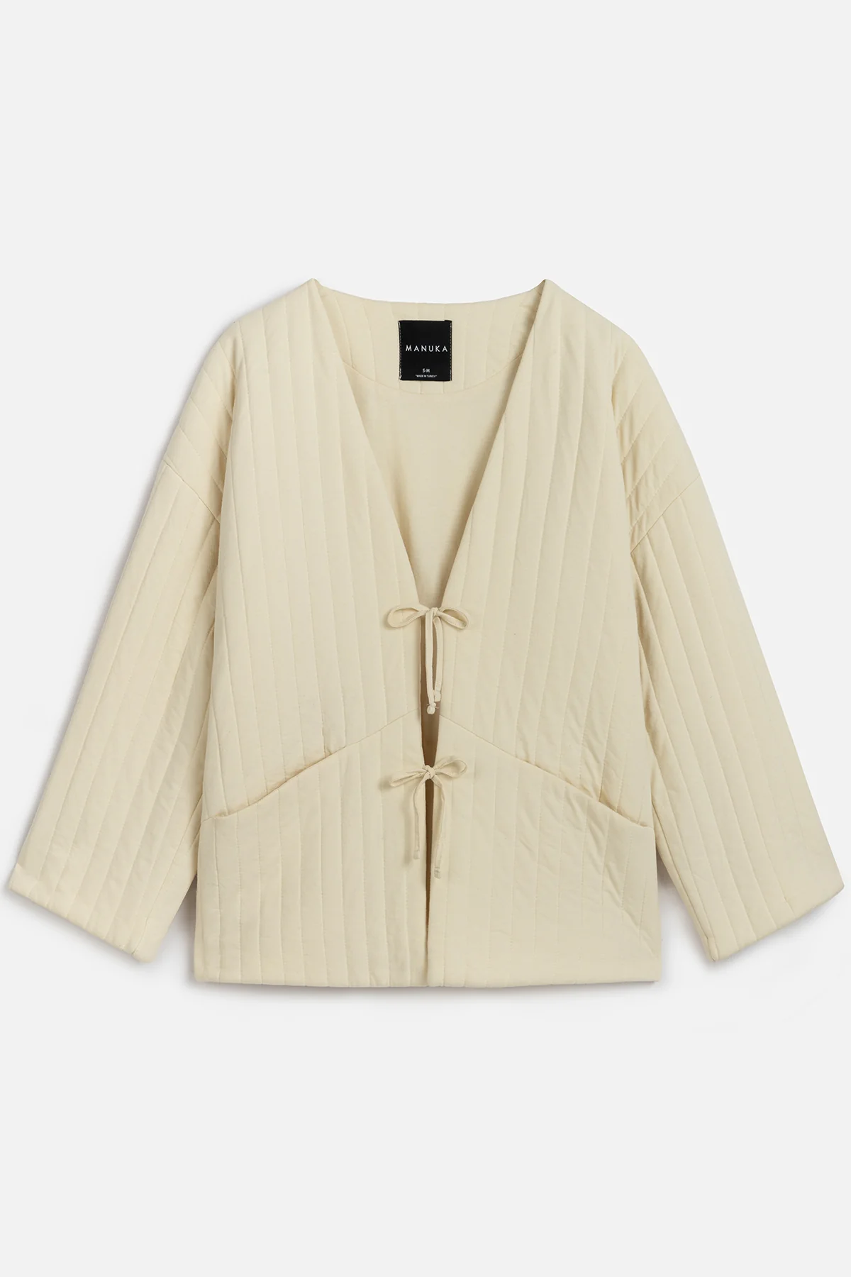 Quilted Belted Jacket Vanilla - Image 2