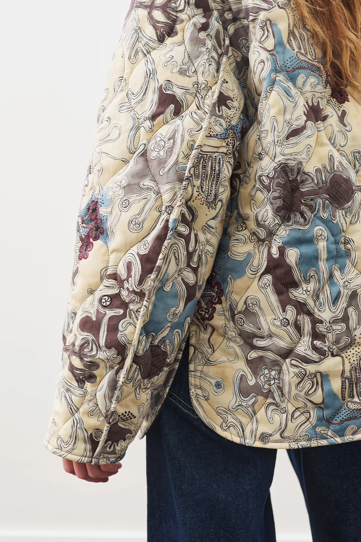 Quilted Pattern Jacket Yellow - Image 6