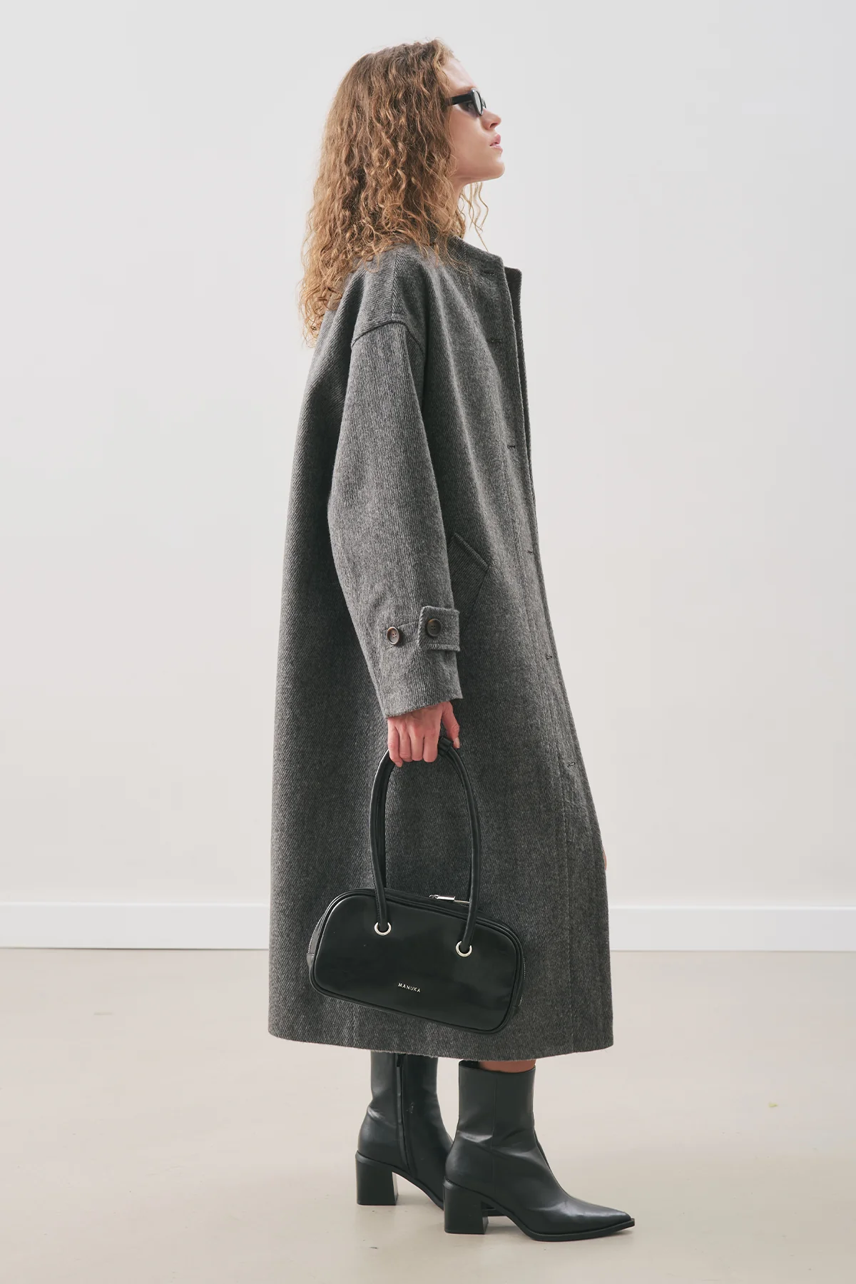 Rai Oversized Wool Coat Anthracite - Image 2