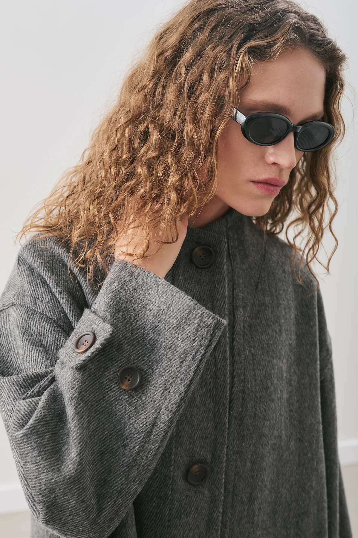 Rai Oversized Wool Coat Anthracite - Image 5