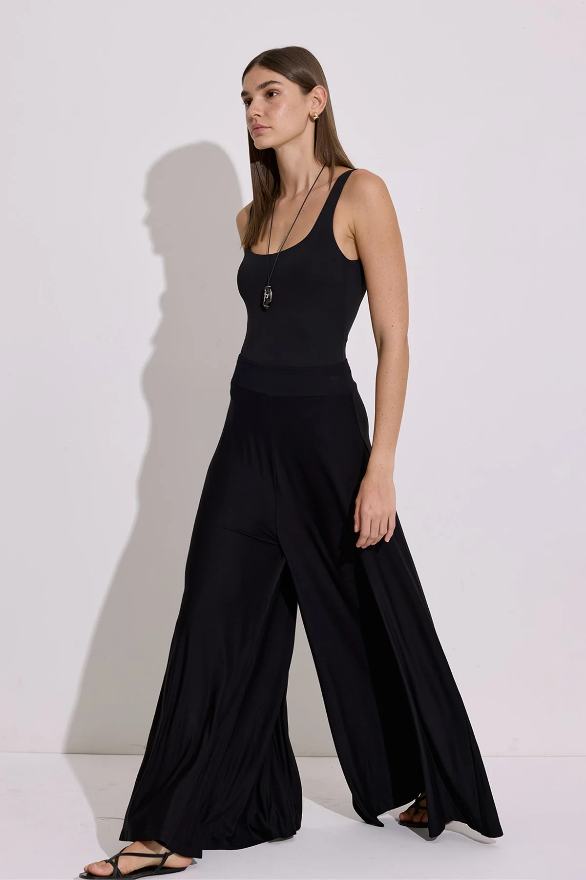 Relaxed Draped Trousers Black - Image 2