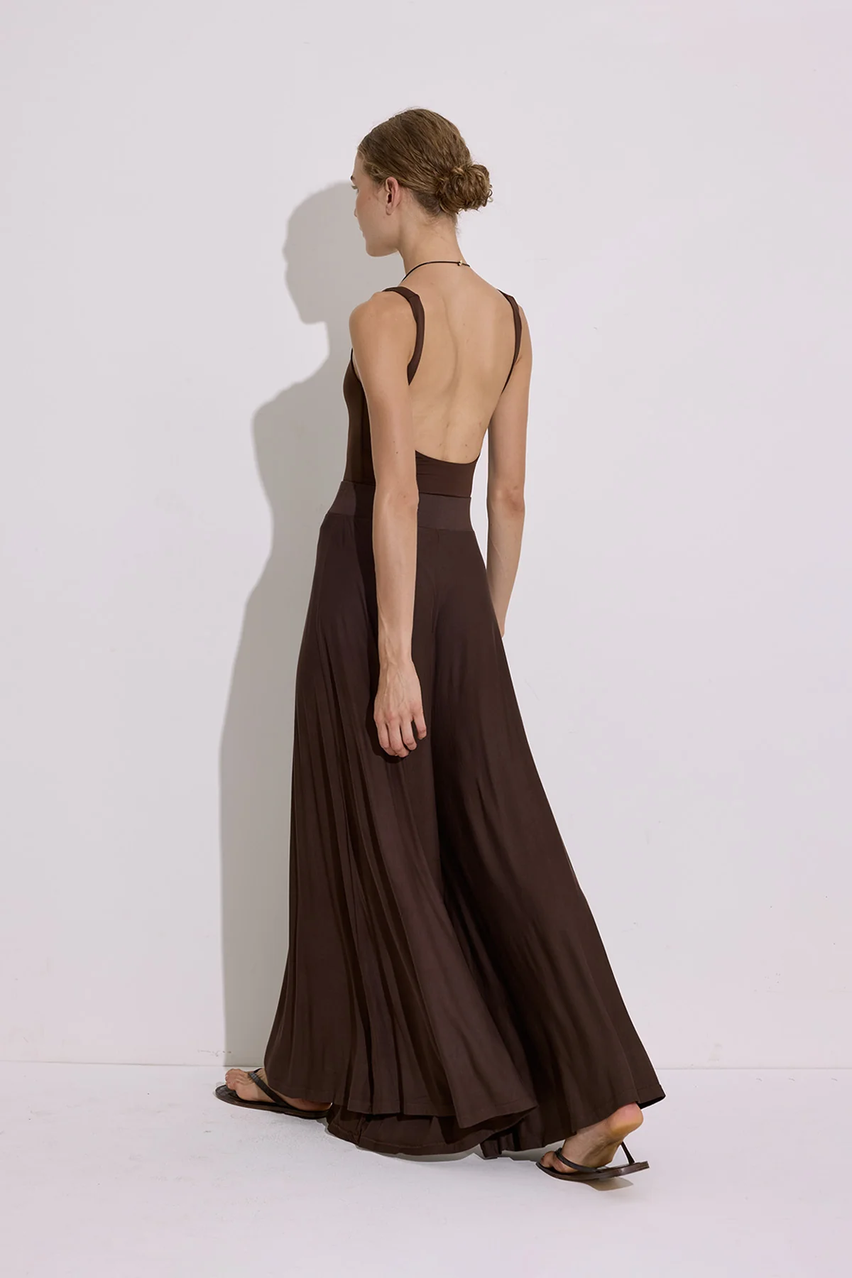 Relaxed Draped Trousers Brown