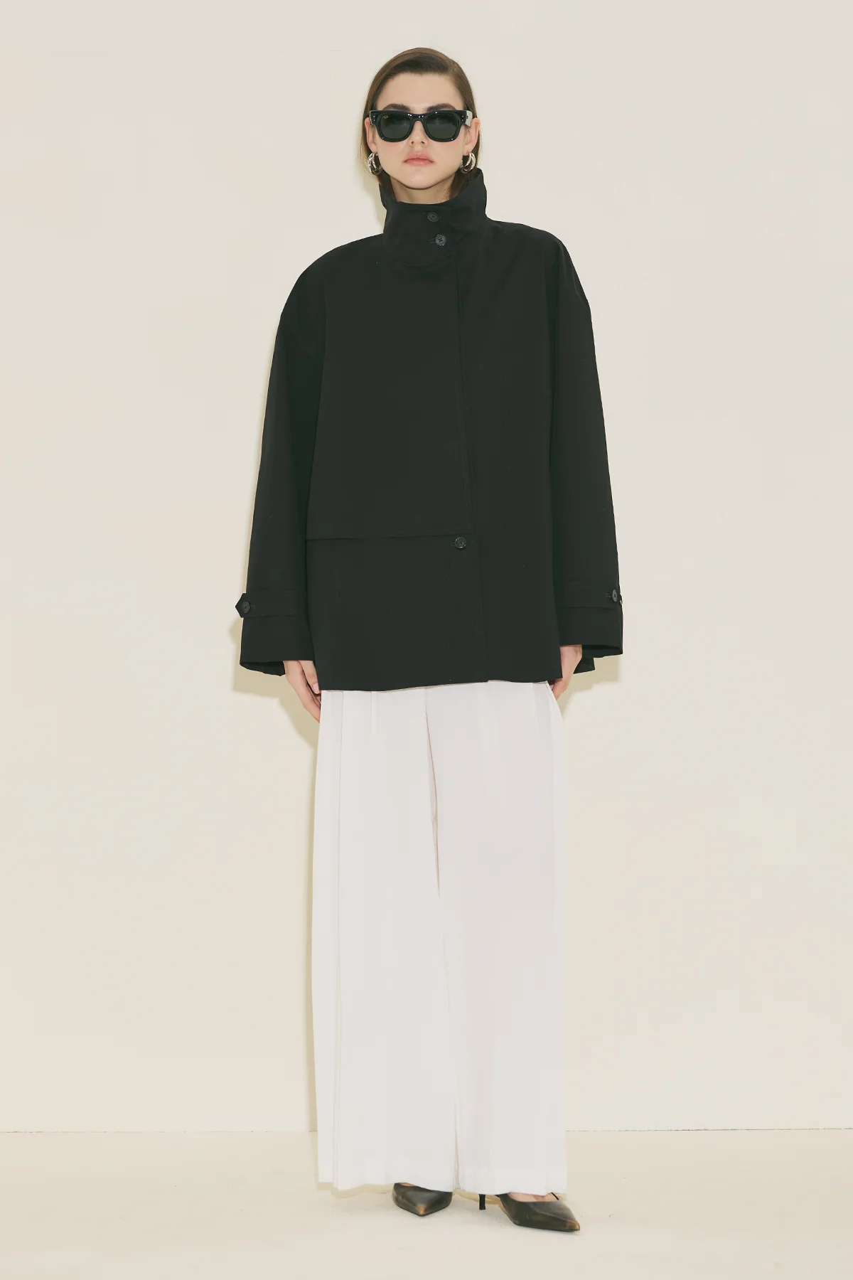 Ria Statement Trench Coat Black - Image 10