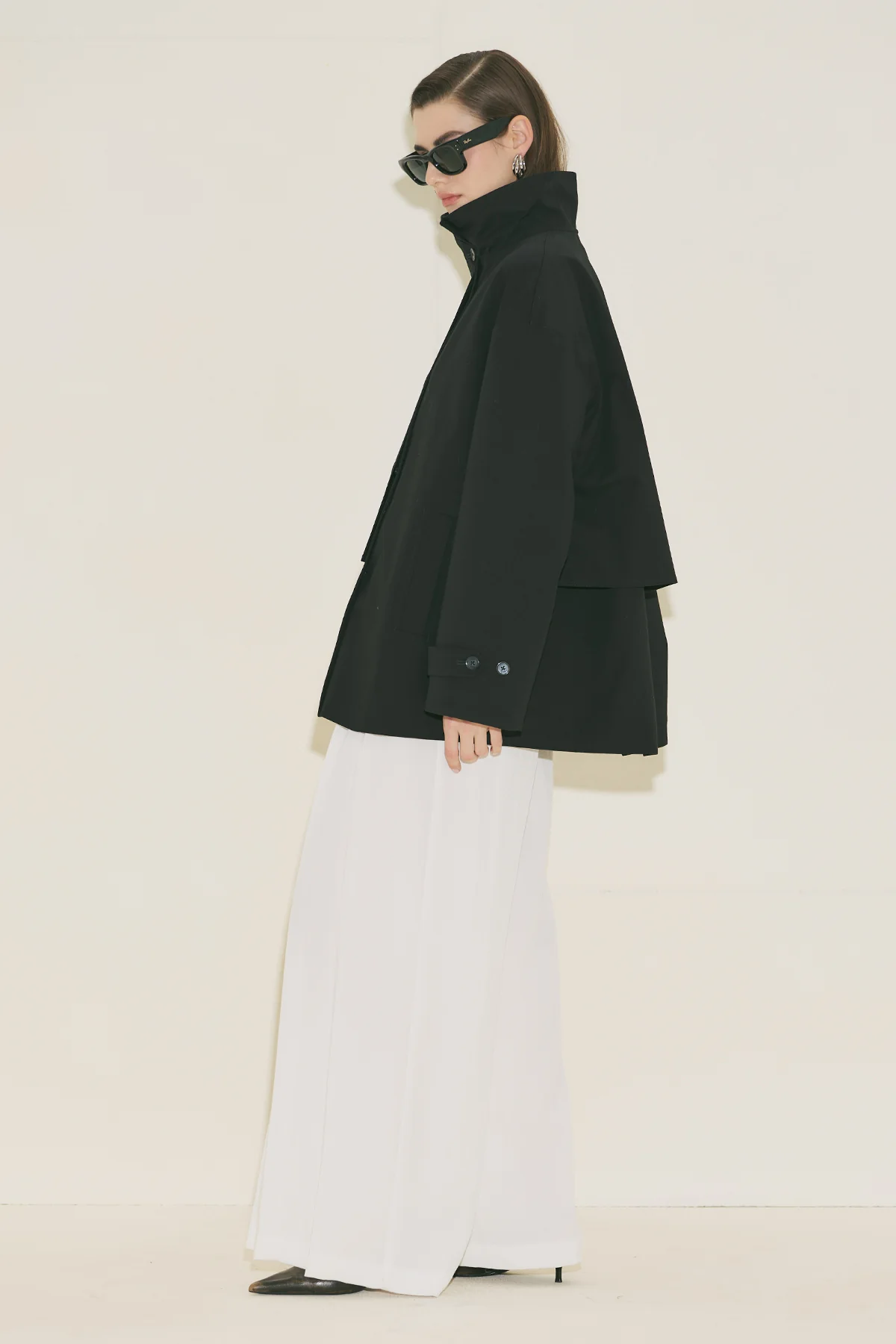 Ria Statement Trench Coat Black - Image 7