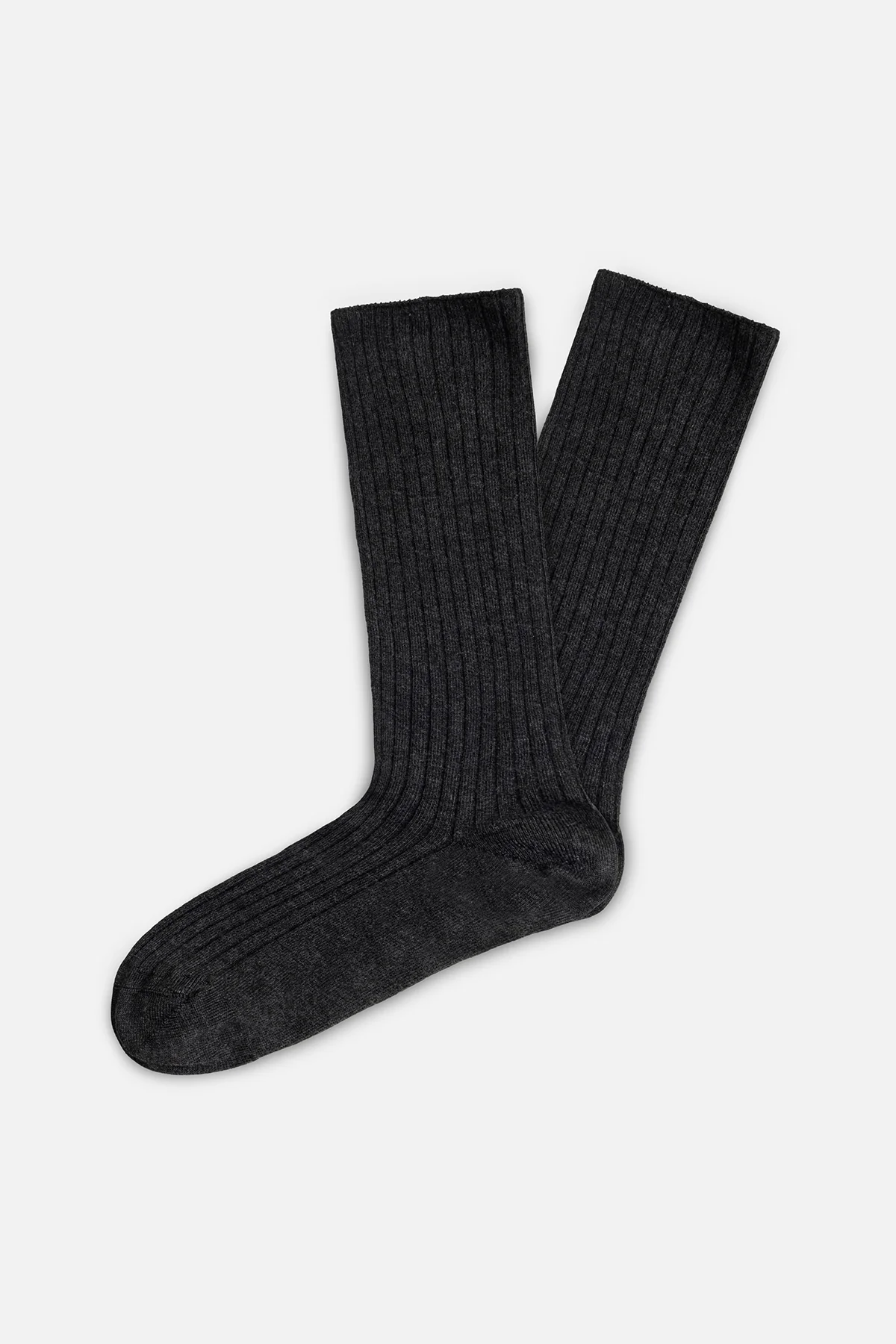 Ribbed Long Socks Anthracite - Image 2