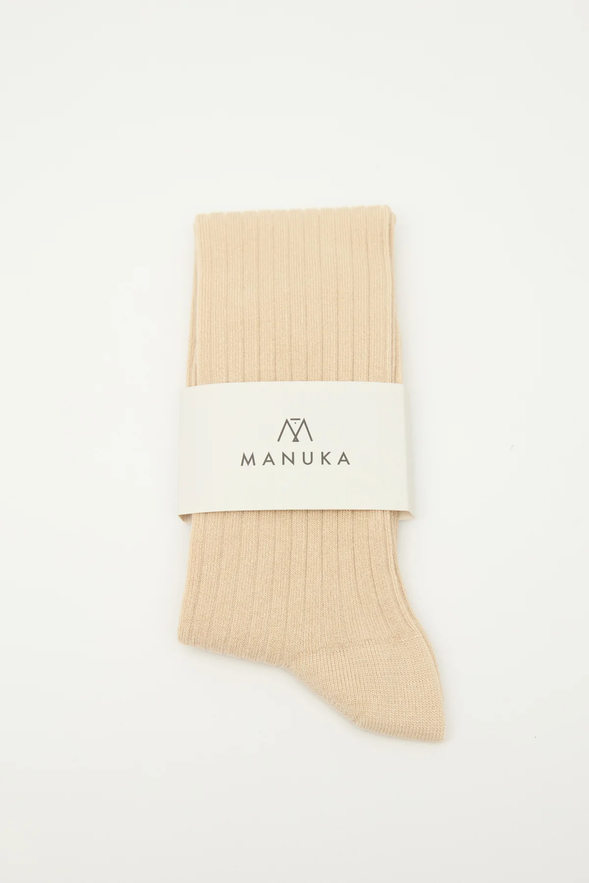 Ribbed Long Socks Beige - Image 5
