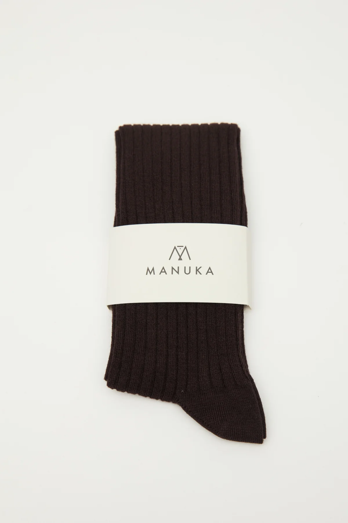 Ribbed Long Socks Dark Brown - Image 5