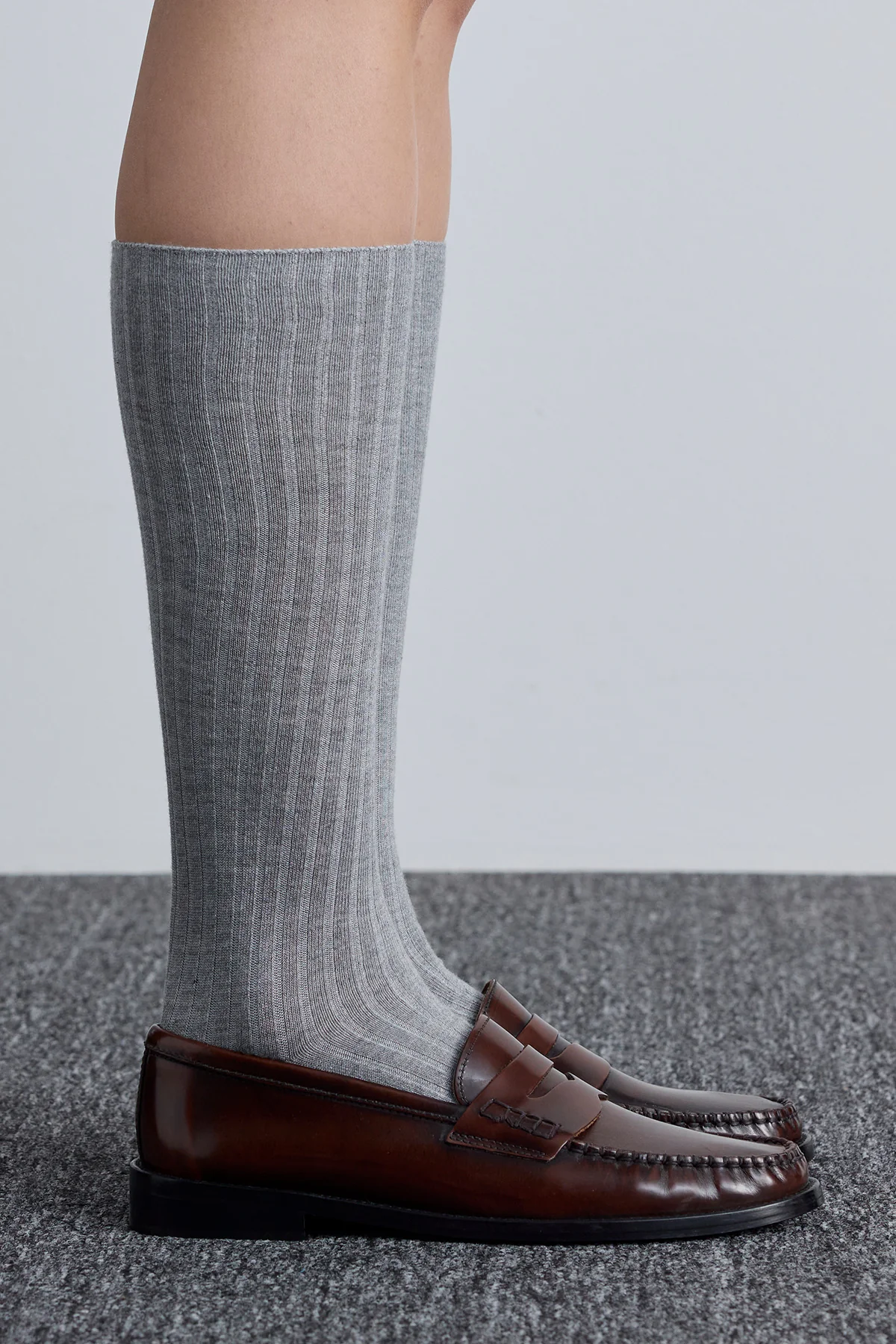 Ribbed Long Socks Grey - Image 2