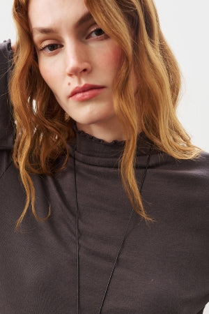 Ribbed Turtleneck Top Anthracite - Image 3