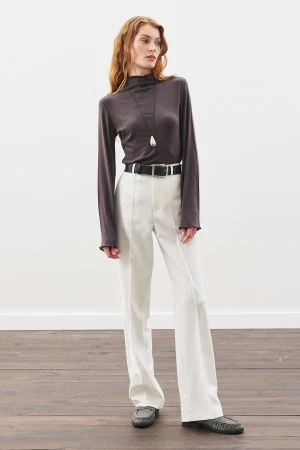 Ribbed Turtleneck Top Anthracite - Image 5