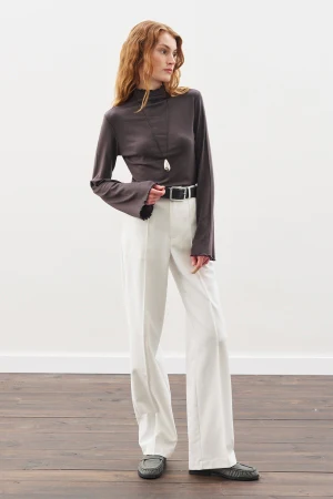 Ribbed Turtleneck Top Anthracite - Image 6
