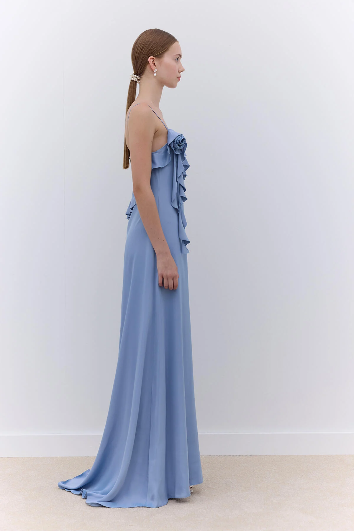 Rosalie Strappy Evening Dress Blue - Image 3