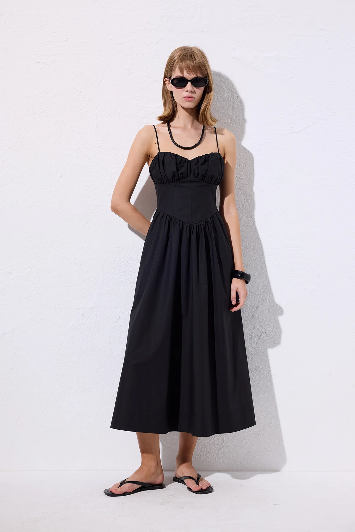 Ruched Corset Dress Black - Image 2