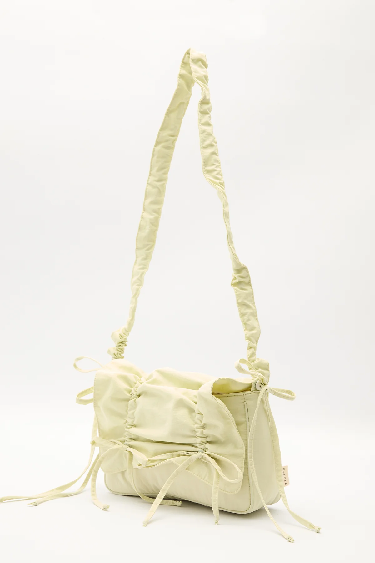 Ruched Shoulder Bag Yellow - Image 5