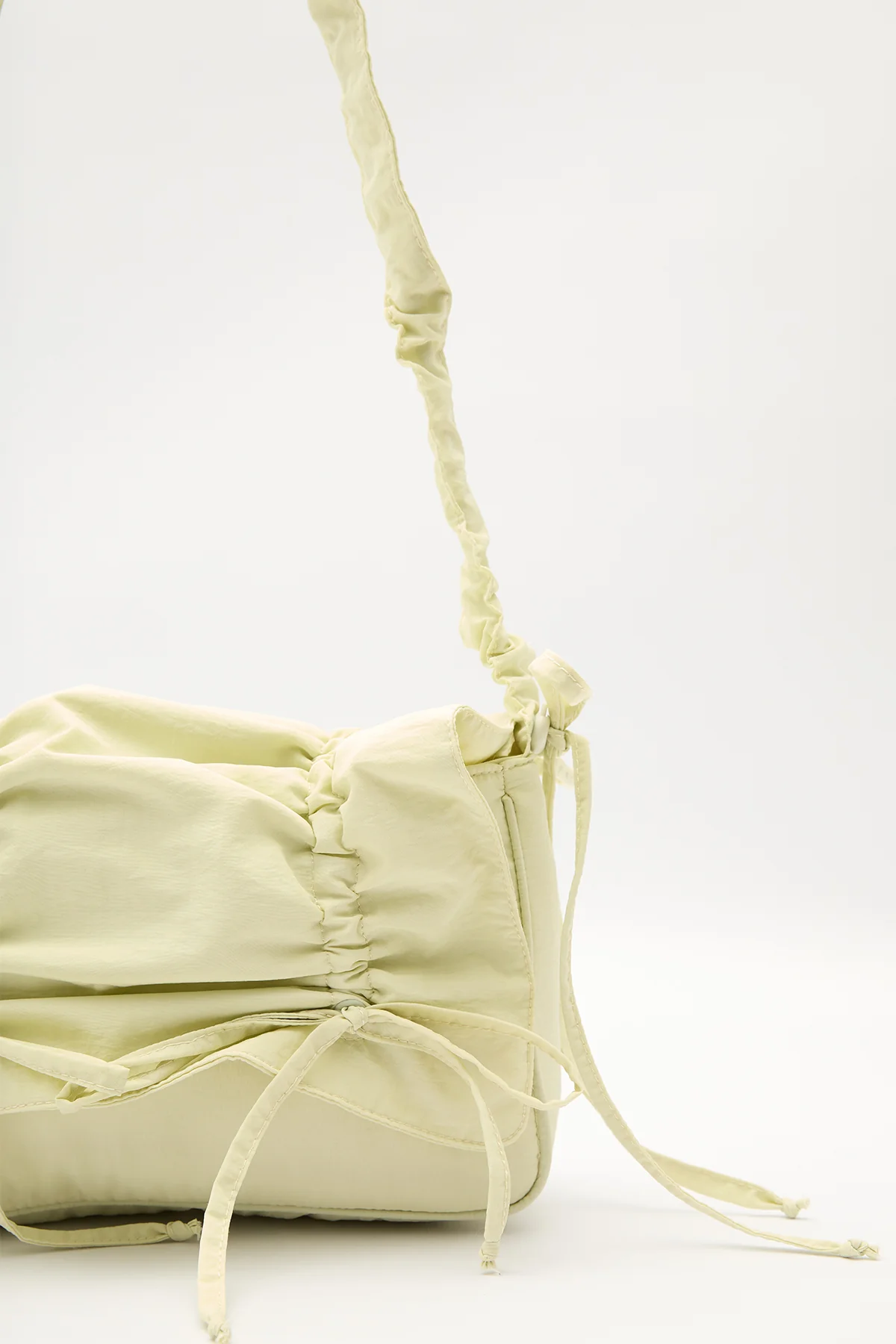 Ruched Shoulder Bag Yellow - Image 6