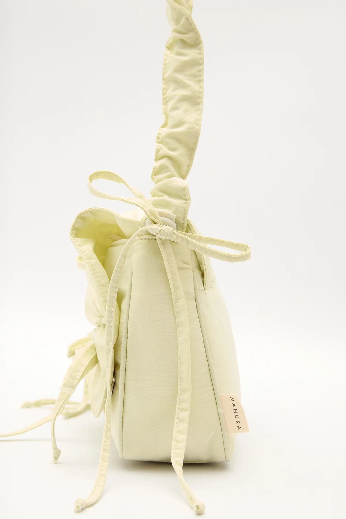 Ruched Shoulder Bag Yellow - Image 7