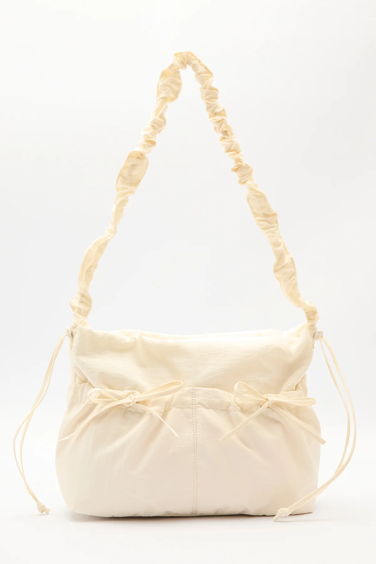 Ruched Tote Bag Vanilla - Image 6