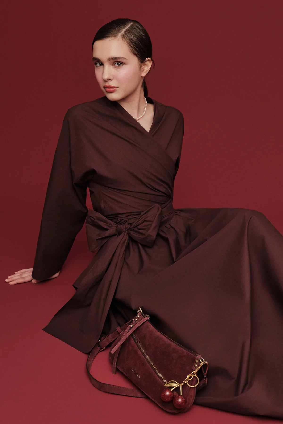 Ruffled Premium Skirt Burgundy - Image 2