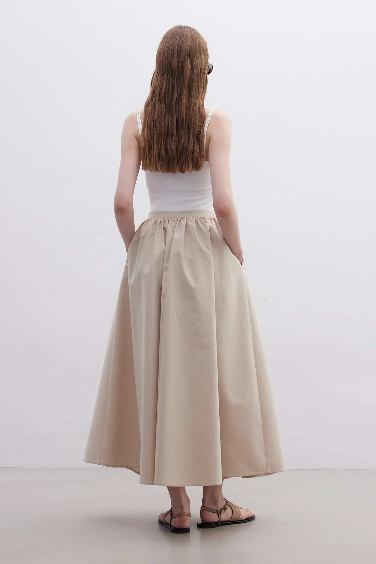 Ruffled Premium Skirt Camel - Image 8
