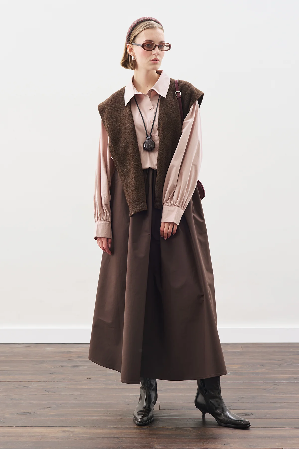 Ruffled Premium Skirt Dark Brown - Image 2