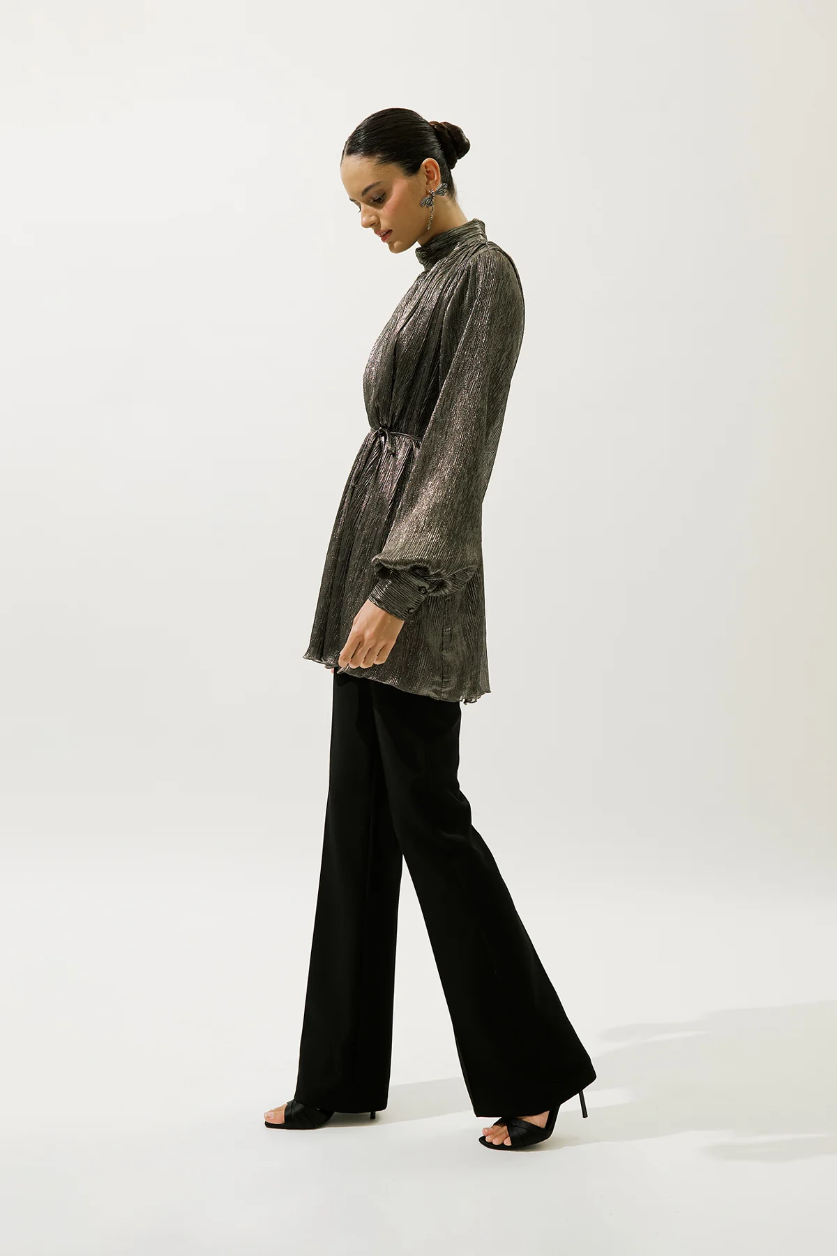 Ruffled Shimmer Tunic Gold - Image 6