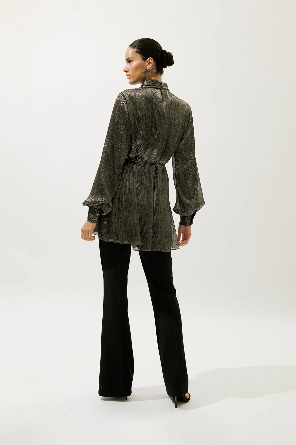 Ruffled Shimmer Tunic Gold - Image 7