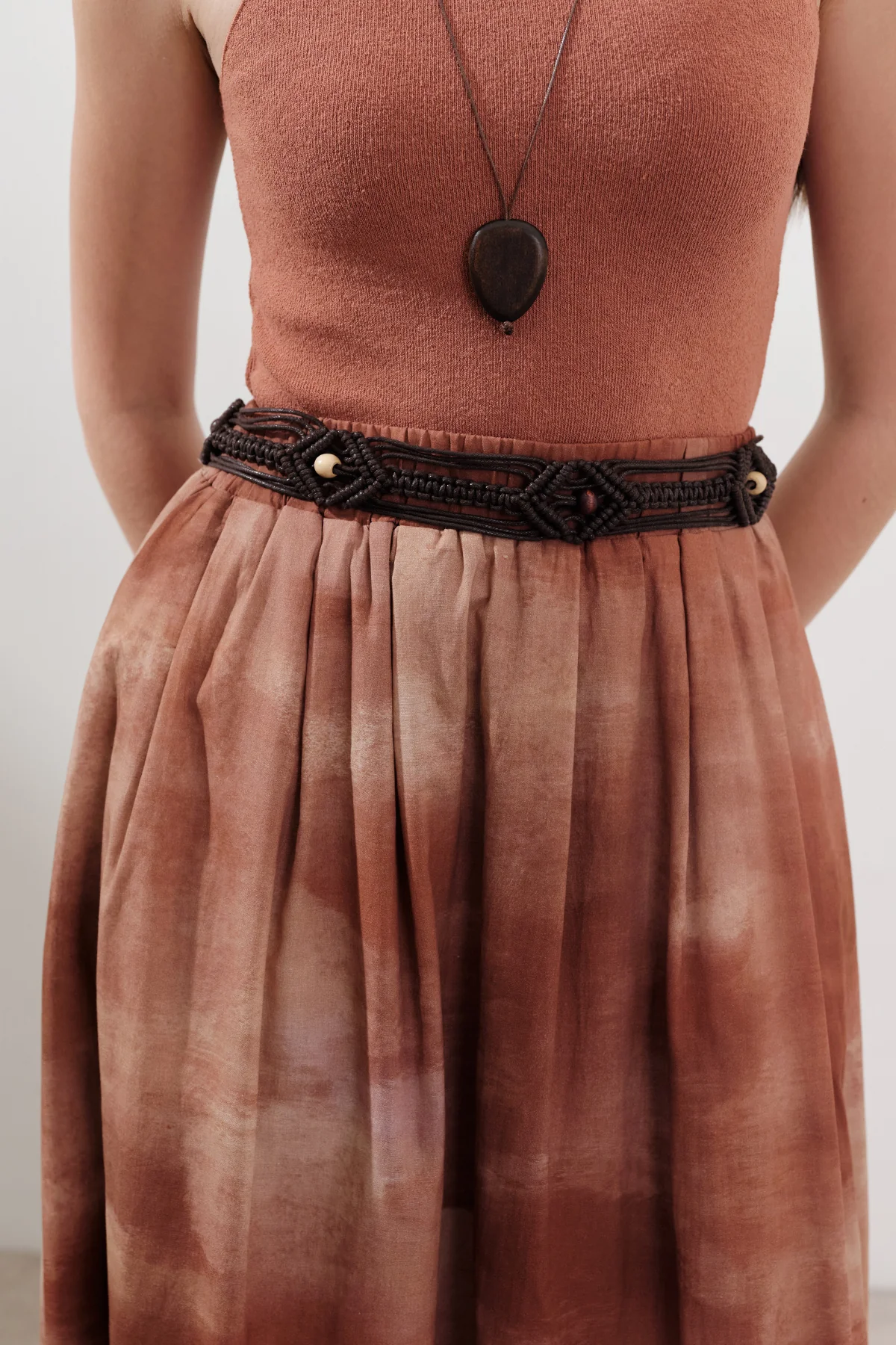 Rustic Braided Belt Brown