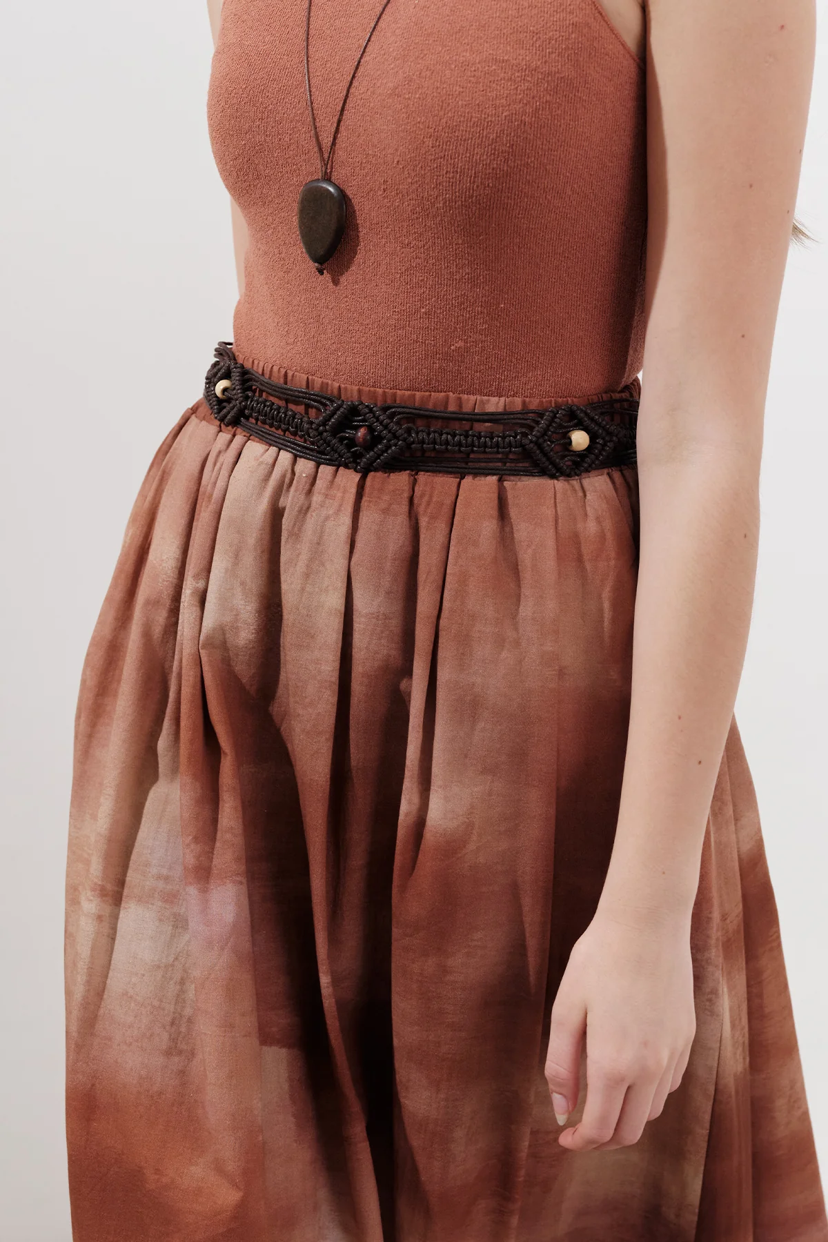 Rustic Braided Belt Brown - Image 2
