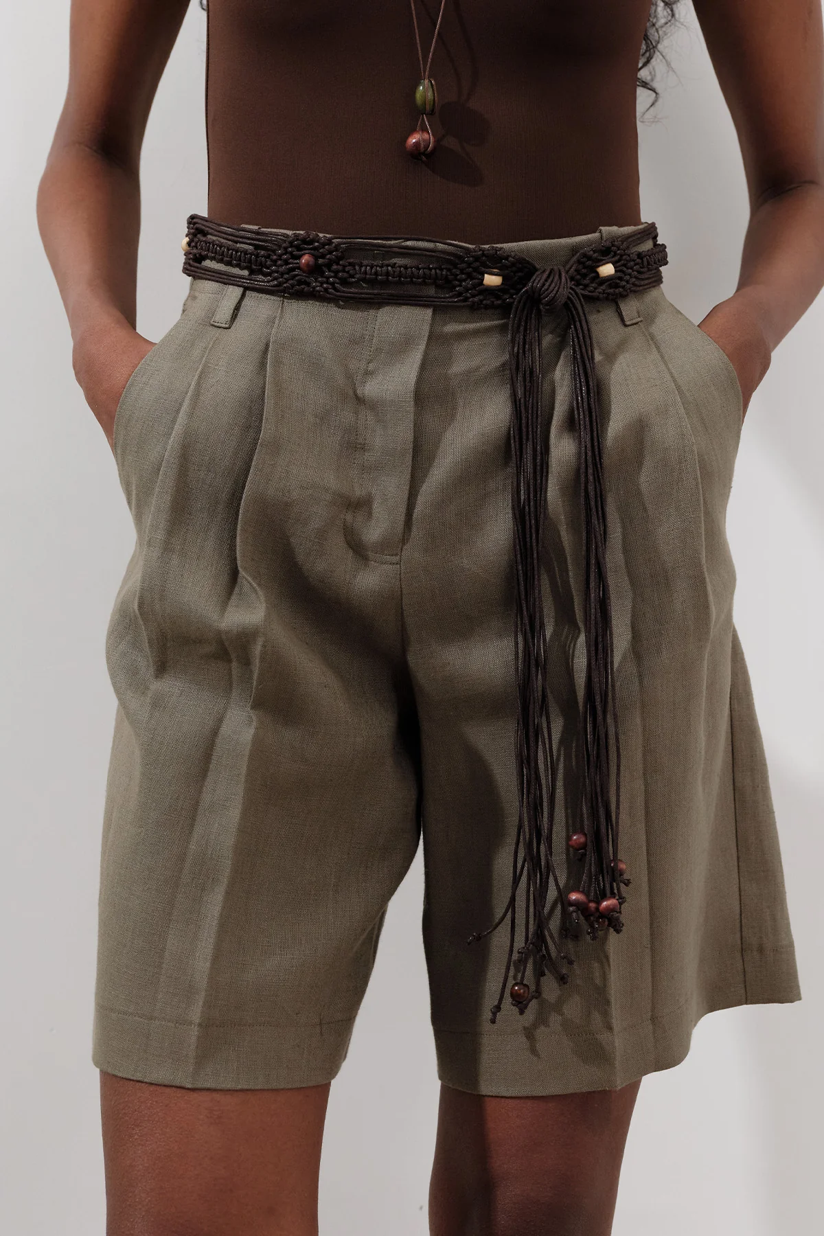 Rustic Braided Belt Brown - Image 3