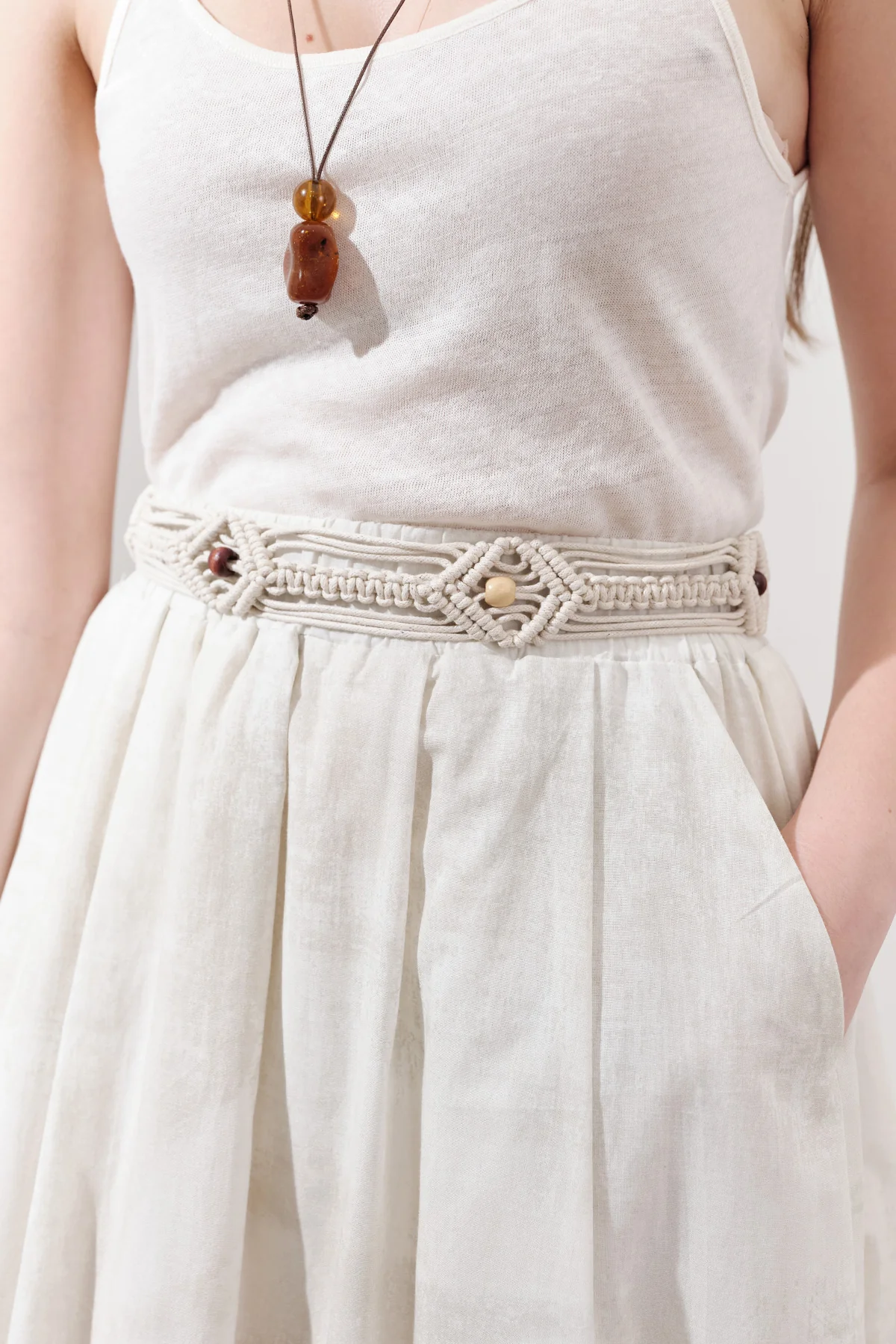 Rustic Braided Belt Natural - Image 3
