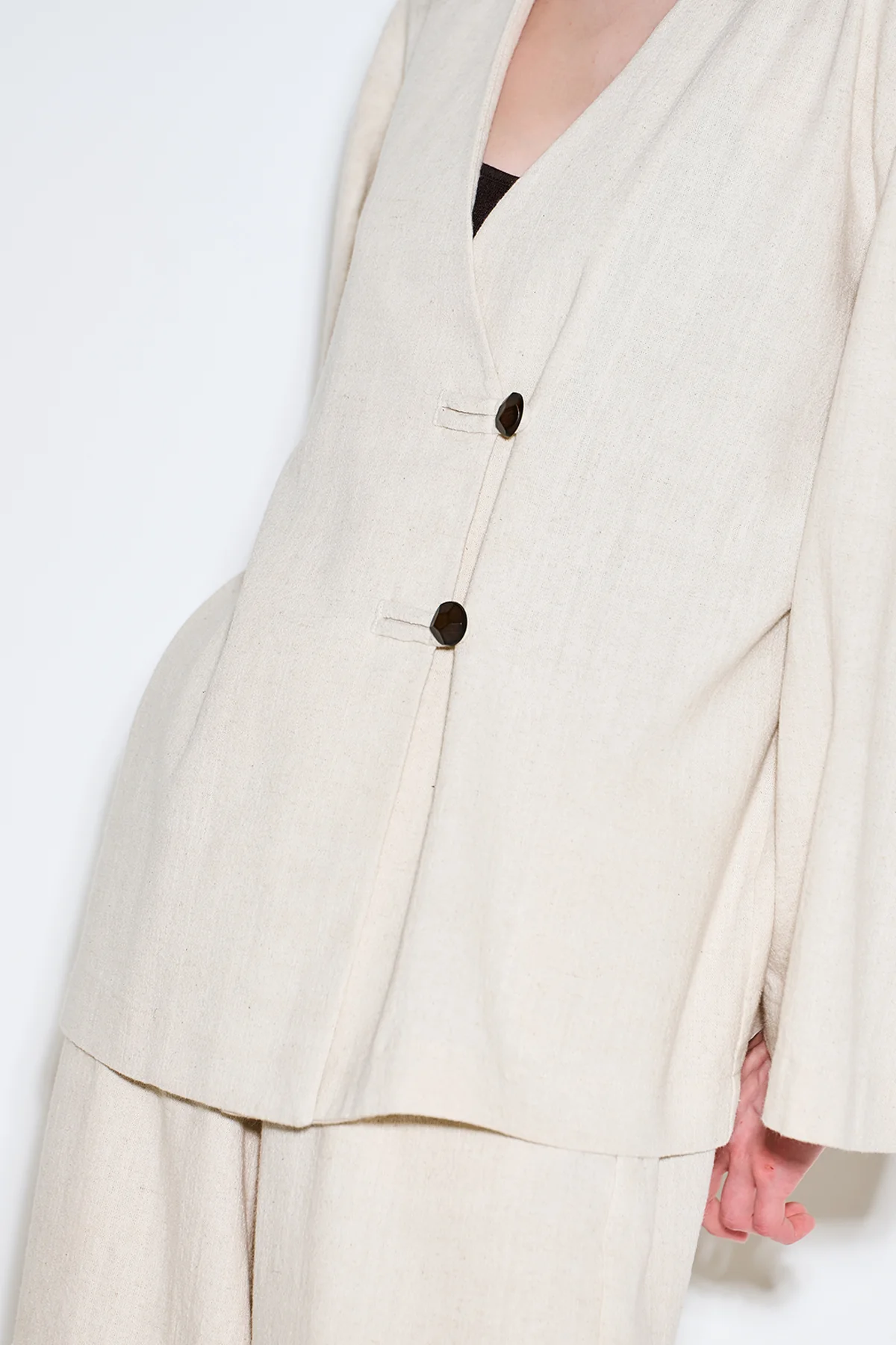 Rustic Buttoned Kimono Natural - Image 7