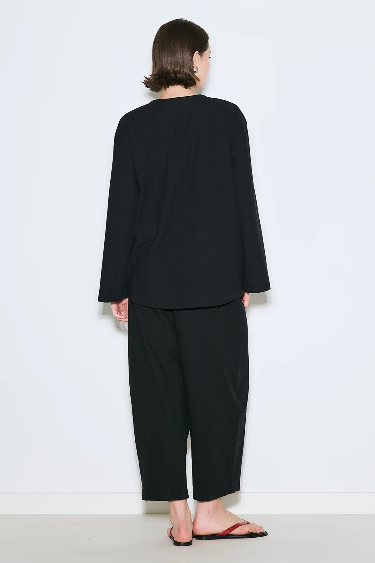 Rustic Buttoned Kimono Black - Image 7