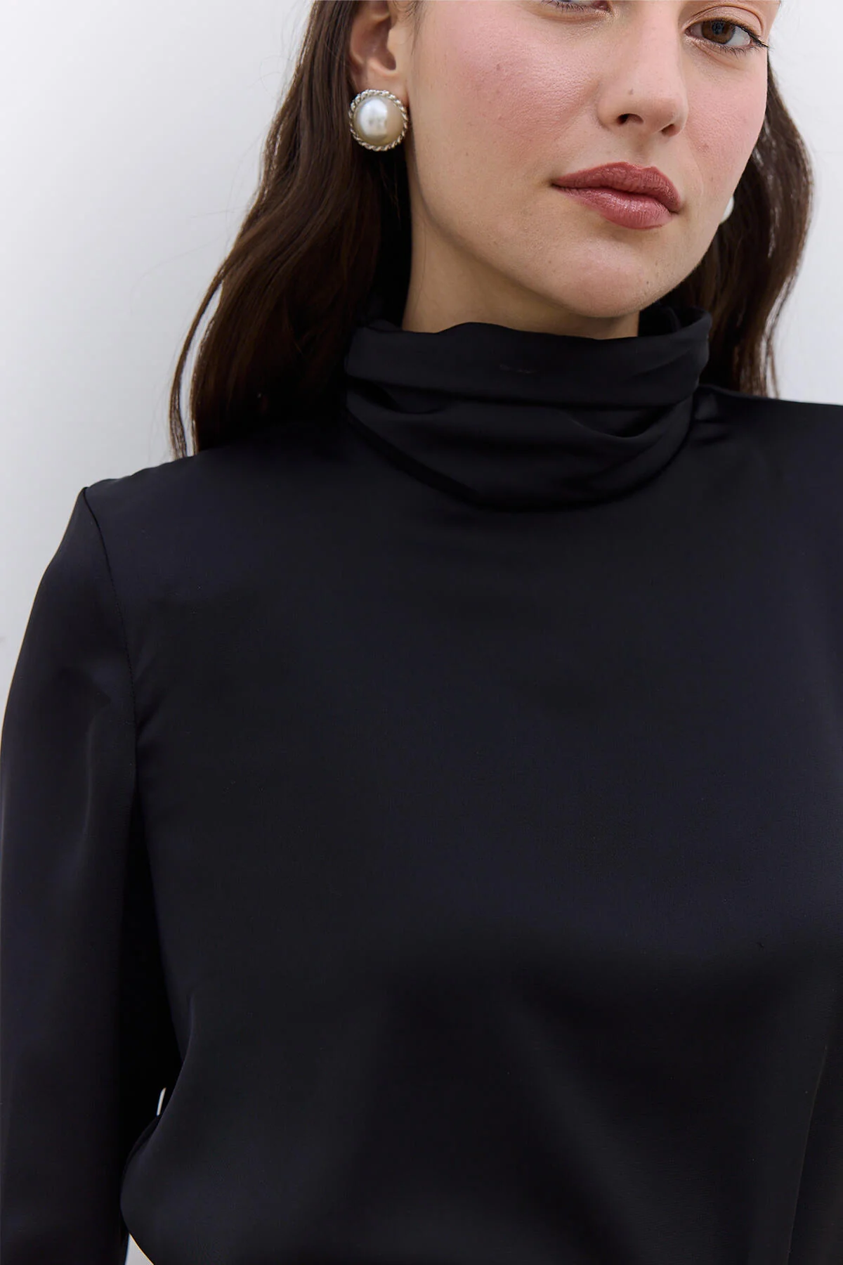 Satin Wide Sleeve Tunic Black - Image 4