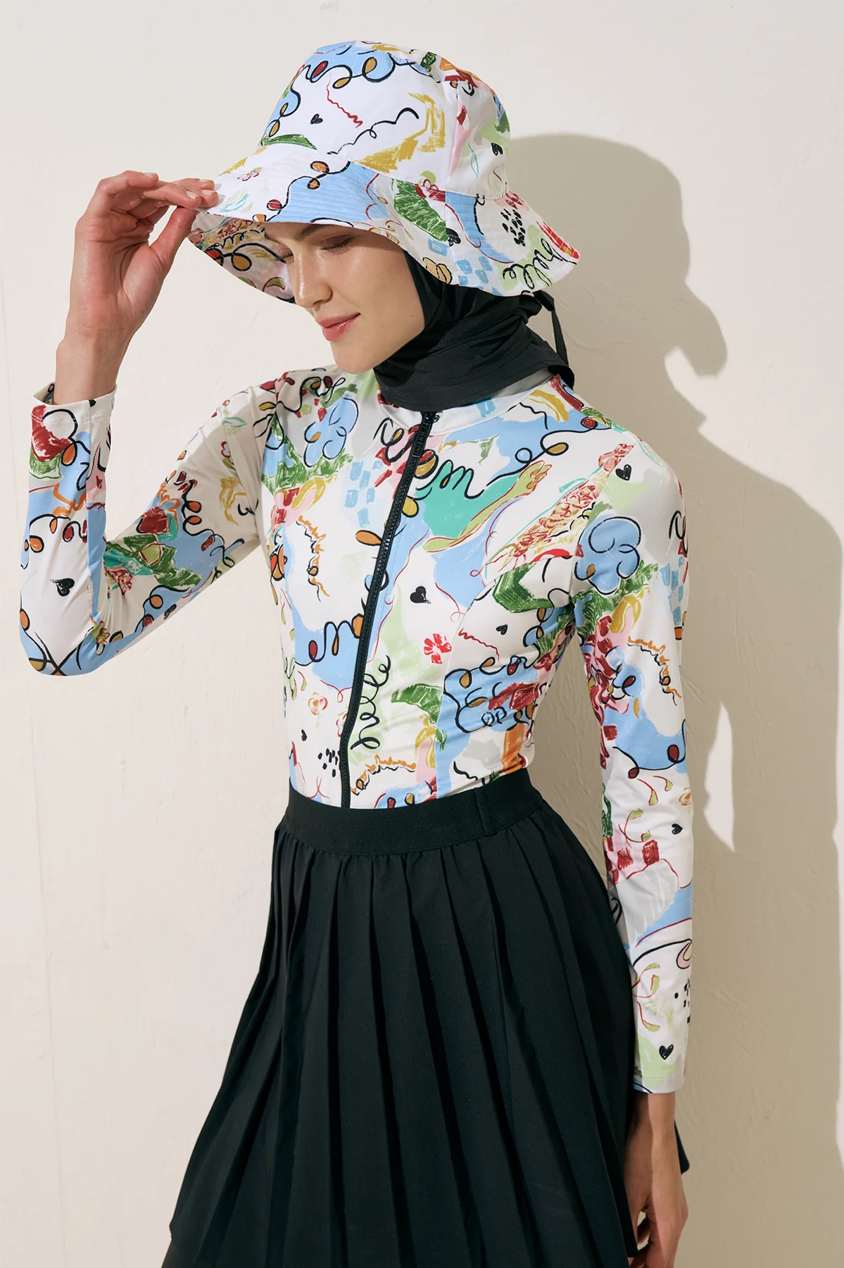 Scarf Detail Bucket Hat Summer - Image 5