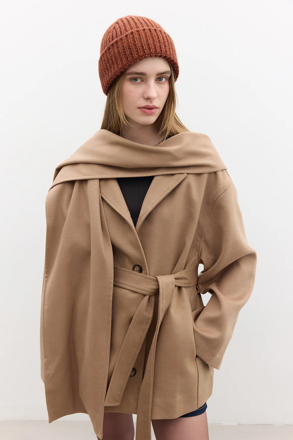 Shawl Collar Cachet Coat Camel - Image 2
